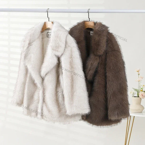 Neo Mint Gradient Faux Fur Coat - Women&