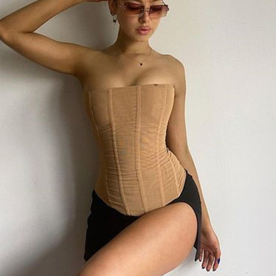 Summer Mesh Tube Top Corset | Women&